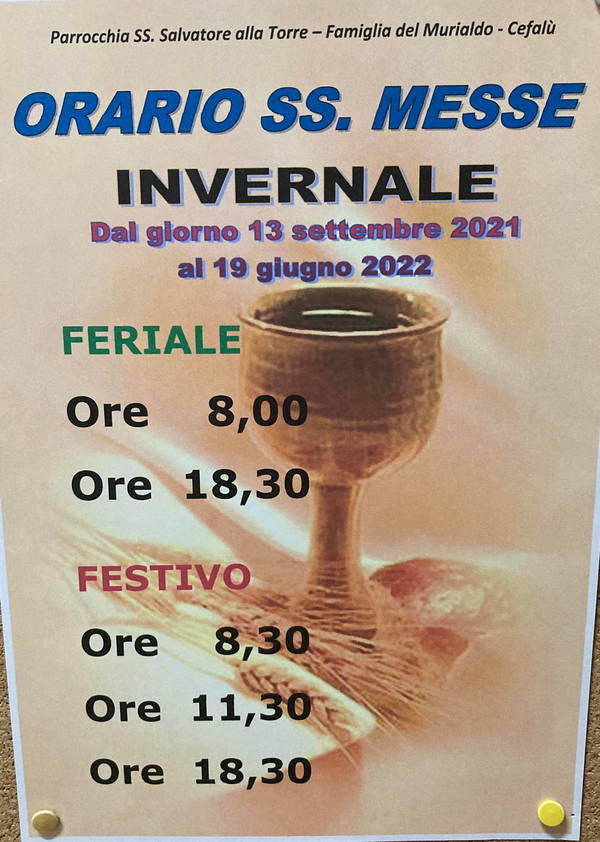 orario inverno messe